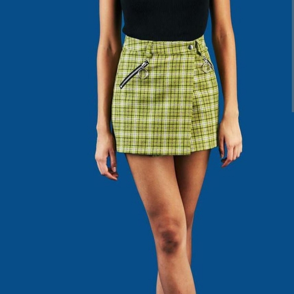 UNIF green clue plaid skirt - Picture 1 of 6